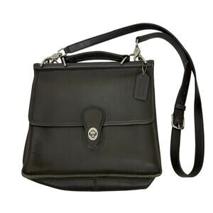 Coach Rare Vintage Stone Gray Willis Leather Satchel